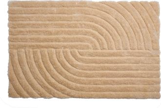 Vente-Unique Alfombra shaggy de pelo largo en relieve - 200 x 290 cm - Beige oscuro - MERISA