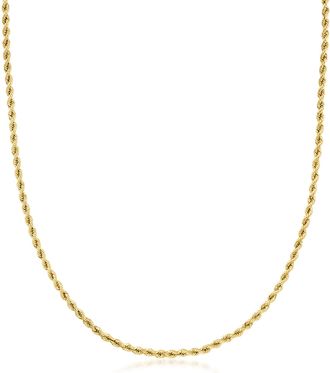 Ross-Simons Italian 2.1mm 10kt Yellow Gold Rope-Chain Necklace