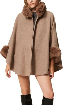 Twinset Mantels - Dames - Ponchos - Beige - ONE Size - Jassen