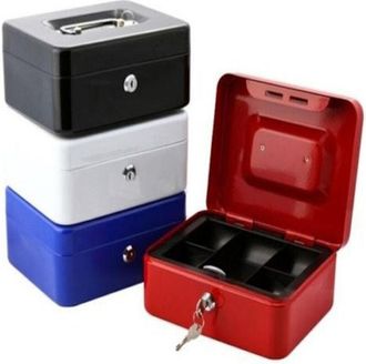 Trade Shop Trade Shop - Cassetta Di Sicurezza In Ferro Porta Valori Portamonete Cassetto 125x95x60 Mm