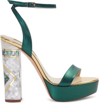 Freya Rose Arte ankle-strap heeled sandals - women - Calf Leather/Kid Leather/Calf Leather - 39 - Green