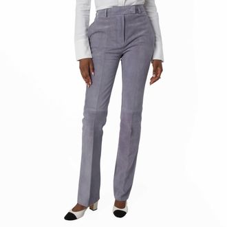 Ferragamo Ferragamo Womens Suede Straight-Leg Tailored Trousers