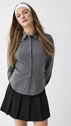 Twik Womens Stretch fitted crepe shirt