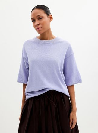 Soaked In Luxury Womens Loose fine lavender knit sweater