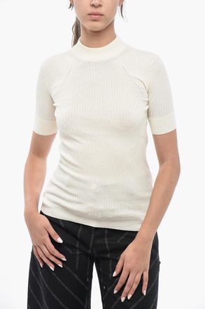 Stella McCartney Maglia Girocollo a Costine a Maniche Corte Stella McCartney