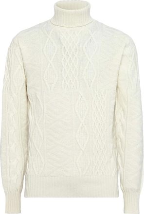 Boggi Milano Truien & Vesten, Heren, Beige, 2Xl, Wol, Polo Neck Trui met Gemixte Steek in Merino Wol