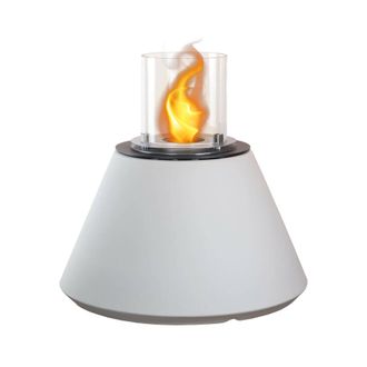 Dmora Chimenea De Bioetanol Dsentiment, Chimenea Ecol&oacute;gica, Hogar Sin Humo, Calefactor De Etanol, Made In Italy, 60x60 H56 Cm, Blanco - Dmora