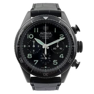 Tag Heuer Pre-owned Tag Heuer Autavia Chronograph Black Dial Mens Watch CBE511C.FC8280