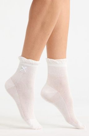 Casa Clara Love Nico Quarter Crew Socks in White at Nordstrom
