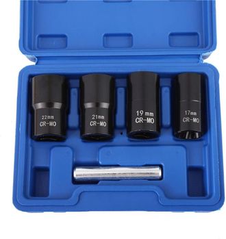 OEM Juego De Extractores De Tuercas Y Pernos De Impacto De 1/2, Kit De 5 Piezas Para Quitar Tuercas De Rueda De Seguridad De 17 Mm, 19 Mm, 21 Mm Y 22 Mm, 