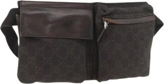 Gucci Pre-owned Belt Bags, female, Brown, Size: ONE SIZE Pre-owned Vintage GG Canvas Waist Bag