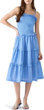 Steve Madden Nash Tiered Cotton Sundress in Aurora Blue at Nordstrom, Size X-Large