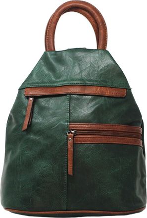 Generic Unisex Anti Theft Backpack Multi Zipped Pockets Top Handle Shoulder Strap Rucksack Bag ZL-2204 (Winter Green)