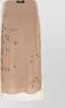 Fendi tulle skirt with embroidered overlay and elastic waistband