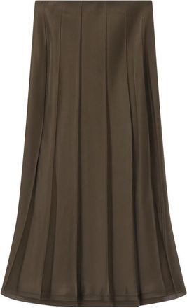 Vince A-lijn Midi Rok - Dames - Midirokken - Groen - XL - Satijn - Rokken