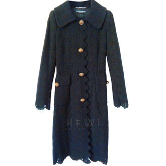 Dolce & Gabbana Wool Lace Longline Coat