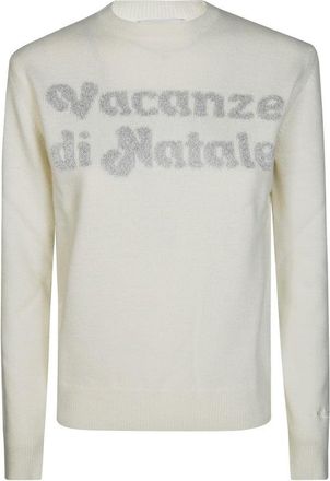 MC2 Saint Barth White Sweater With Gold Lettering