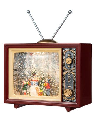 Glitzhome Tv Snowman Water Globe Decor