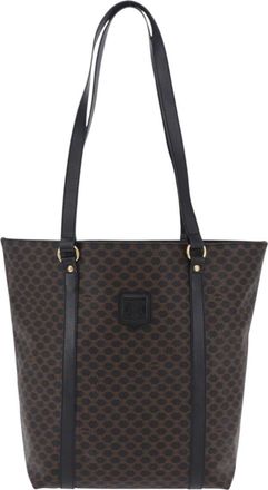 Celine Vintage Macadam Canvas Black Canvas Backpack Bag (Pre-Owned)
