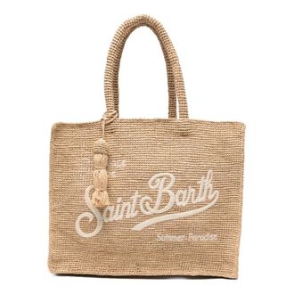 MC2 Saint Barth Tote Bags, female, Beige, Size: ONE SIZE Vanity Raffia Tote Bag