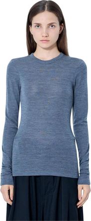 R&oacute;he Fine Merino Long Sleeve - Dames - Ronde hals truien - Grijs - 2XS - Wol - Truien & Vesten