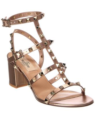 Valentino Rockstud Caged 60 Leather Ankle Strap Sandal