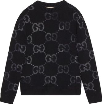 Gucci Wool Jumper With GG Intarsia Black 770509-XKDSJ-1152