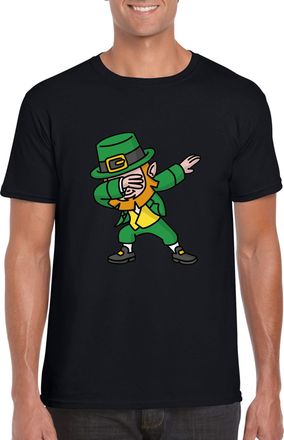 Generic Dabbibg Leprechaun T-Shirt, Funny St. Patricks Day Irish Ireland Paddy Shamrock Unisex Top (Black, S)