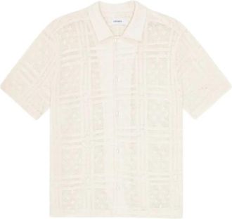 Les Deux Hector Pointelle Ss Shirt - Heren - Korte mouwen Overhemden - Beige - XL - Overhemden