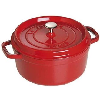 Staub La Cocotte 26cm Rund. Kirsch-rot. Gusseisen