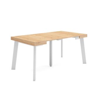 Skraut Home Mesa Consola Extensible, Mesa Comedor Plegable, 160, Para 8 Comensales, Patas De Madera, Estilo Moderno, Roble - Skraut Home