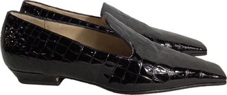 Khaite Marfa Classic Flat Loafers in Black Patent Leather