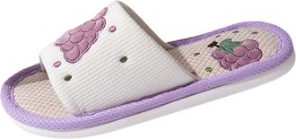 Generic Womens Slippers Cute House Indoor Slip-On Open Toe Slippers Soft Cotton Linen Floor Home Footwear Shoes Casual Lightweight Comfortable Four Seasons si