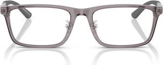 Emporio Armani 55mm Rectangle Optical Glasses in Shiny Grey /Demo Lens at Nordstrom