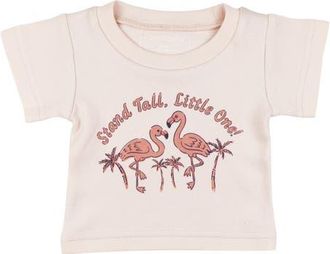 LOvedbaby Boxy Organic Cotton Graphic T-Shirt in Flamingo at Nordstrom, Size 18-24M