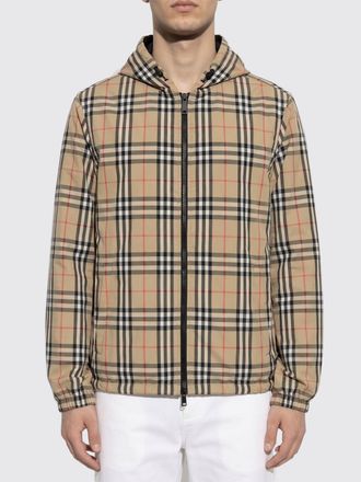 Burberry Giacca con cappuccio in poliestere check Burberry