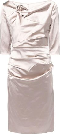Talbot Runhof draped detailing dress - Neutrals