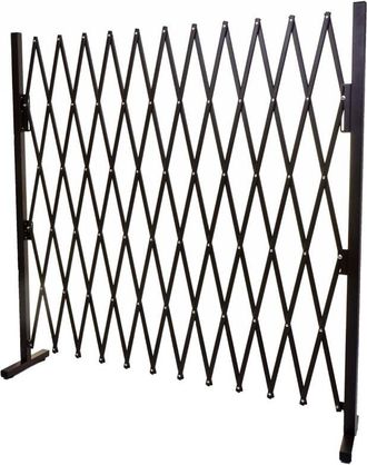 Hhg non utilizzato] Recinto traliccio a fisarmonica estensibile 930 alluminio marrone, altezza 153cm, larghezza 36-300cm