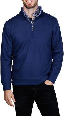 Tailorbyrd French Rib Quarter Zip Sweater in Navy at Nordstrom Rack, Size X-Large