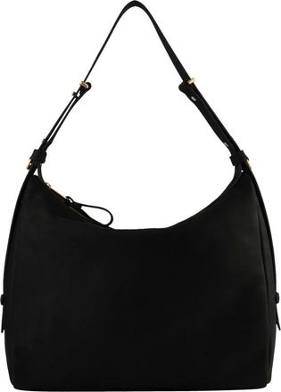 Pourchet Tassen, Dames, Zwart, ONE Size, Leer, Manuscrit Nubuck Schoudertas