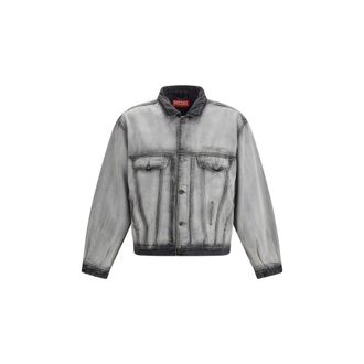 Diesel Gray Cotton Denim Mens Jacket