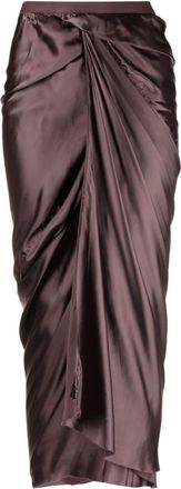 Rick Owens Gonna wrap-design skirt - women - Cupro - 38 - Purple
