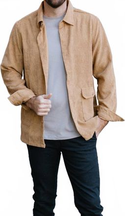 SOULSTAR Corduroy Shirt Jacket In Beige