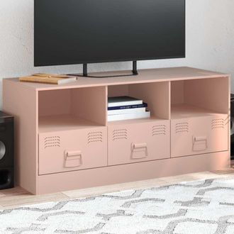 vidaXL Mueble Para Tv De Acero Rosa 99x39x44 Cm Vidaxl
