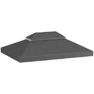 OUTSUNNY Techo de repuesto 400x300 cm gris oscuro