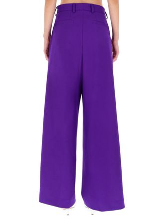 Dries Van Noten Wool Blend Trousers - Purple
