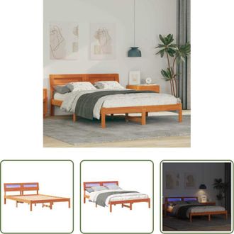 vidaXL Letto in legno massello - Struttura del letto Marrone cerato 120 x 200 cm Pino massello