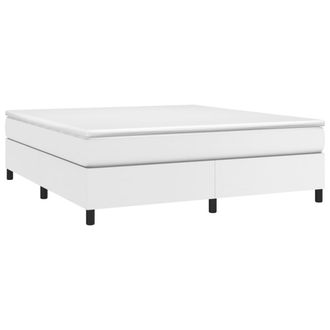 vidaXL Vidaxl - Estructura De Cama Sin Colch&oacute;n Cuero Sint&eacute;tico Blanco 180x200cm