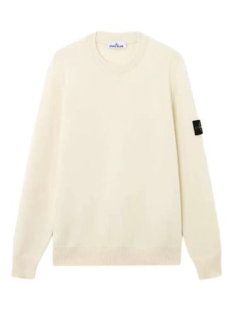 Stone Island logo-bagde sweater - men - Wool/Polyamide - XXXL - Neutrals