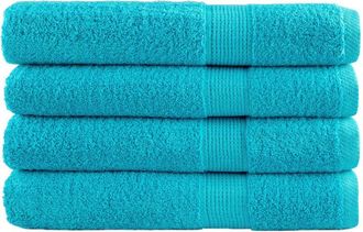 vidaXL vidaXL Asciugamani Premium SOLUND 4pz Turchese 100x200cm 600 g/m&sup2;